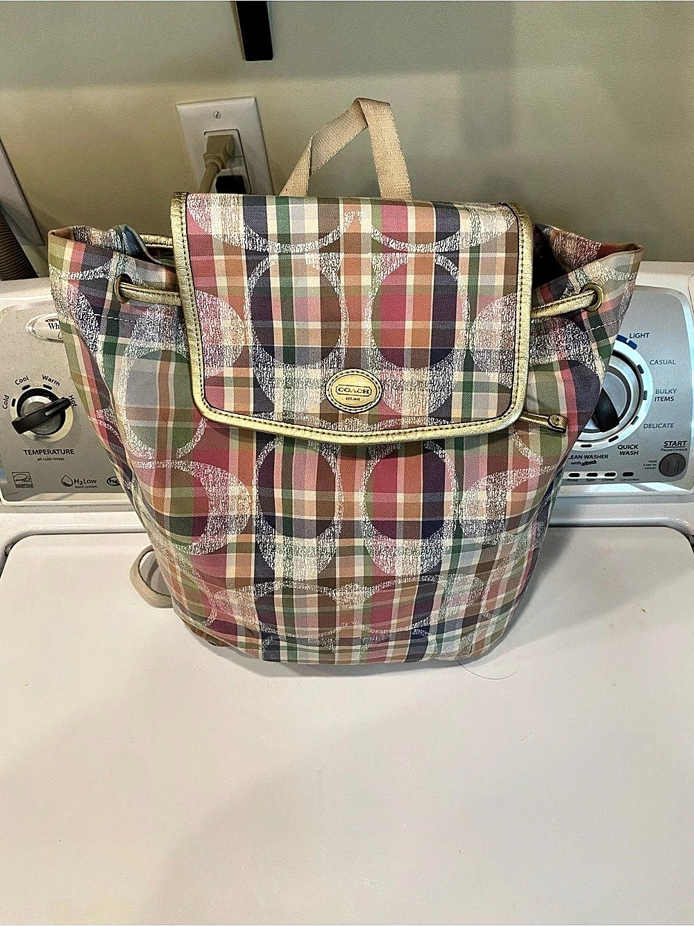 Coach Poppy Daisy Madras Packable Backpack